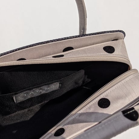 ナイロンパナマ利休バッグ(八寸) BLACK/DOT