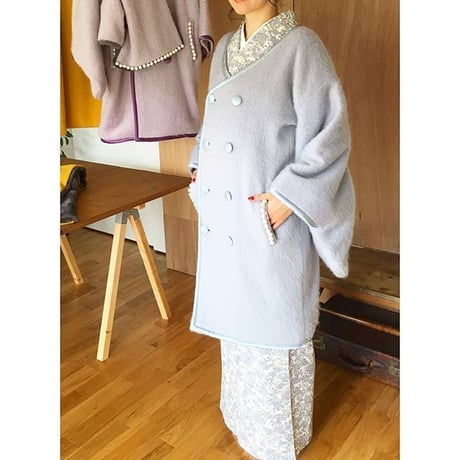 リバーシブルショール付きパールコート