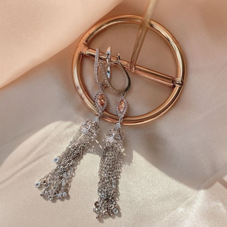 tassel stone long pierce