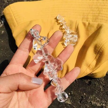 clear stone long pierce