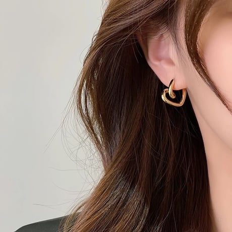heart hoop pierce/earring