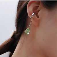 green drop  stone ear cuffs