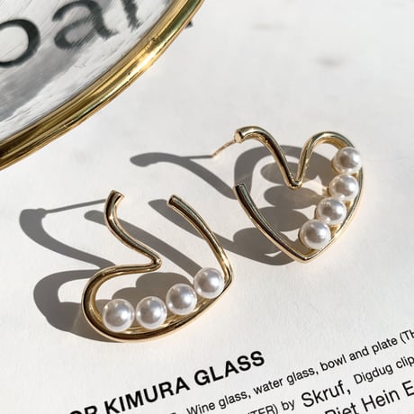 heart hoop pearl pierce