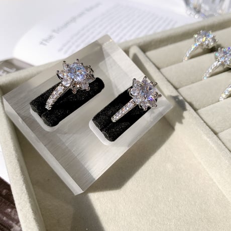 flower stone open ring