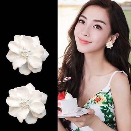 pearl white flower  pierce