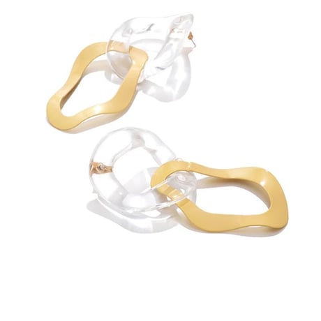 clear × mat gold pierce