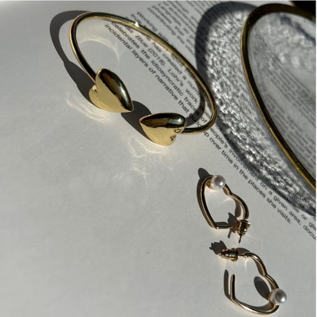 double heart bangle