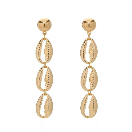 gold shell  long  pierce