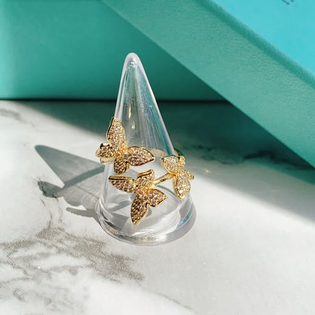 butterfly  stone open ring