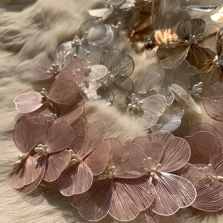 flower see-through long hair accessory
