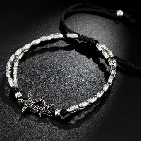 summer silver sea star anklet