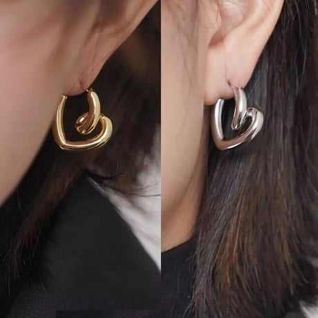heart hoop pierce/earring