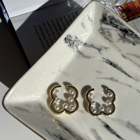 flower pearl ear cuffs