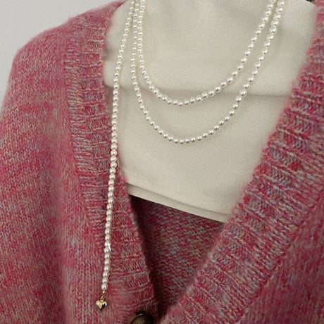 pearl × heart necklace