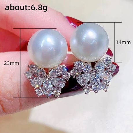 pearl × stone jewelry pierce
