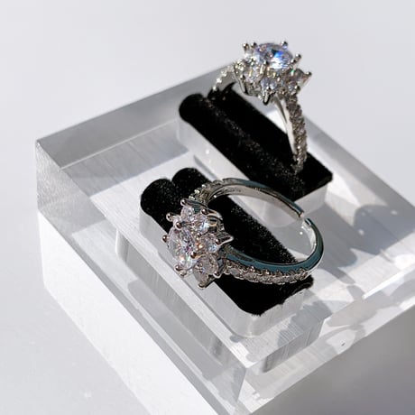flower stone open ring