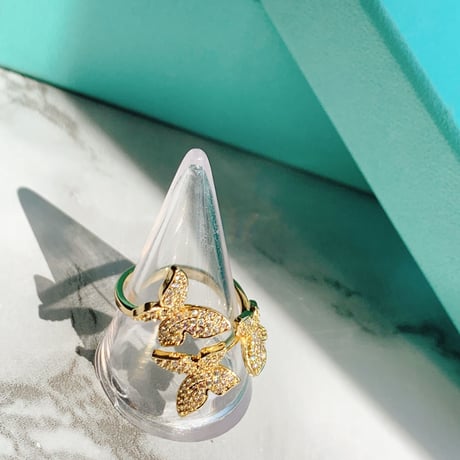 butterfly  stone open ring