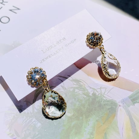 clear drop  stone  pierce