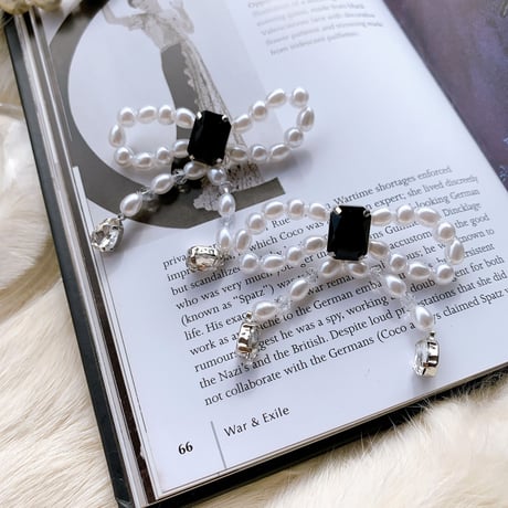 pearl ribbon big pierce