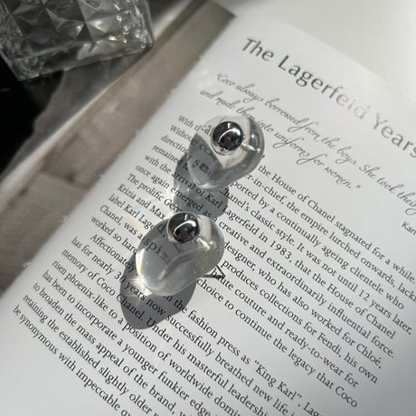 clear × silver pierce