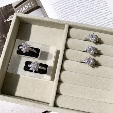 flower stone open ring