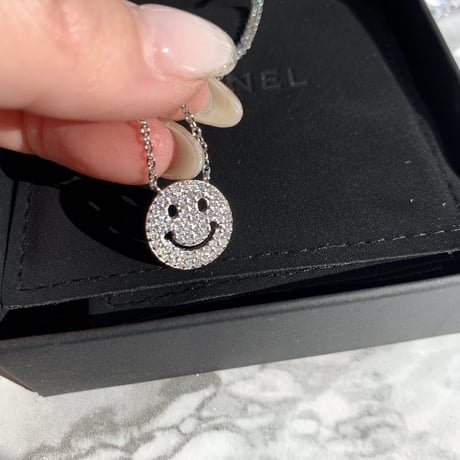 smile stone silver necklace
