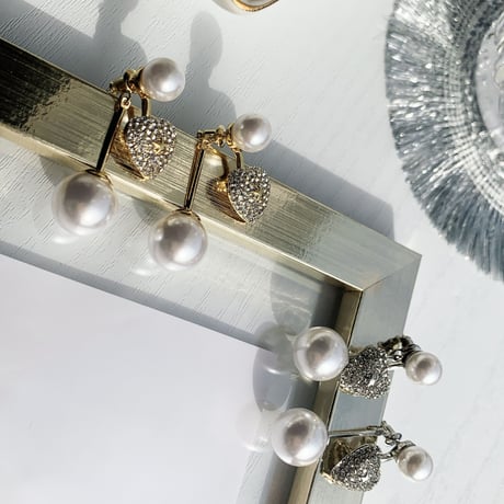 heart stone 2way pierce