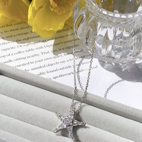 star stone silver necklace