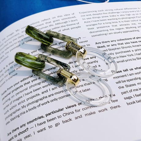marble green loop  pierce