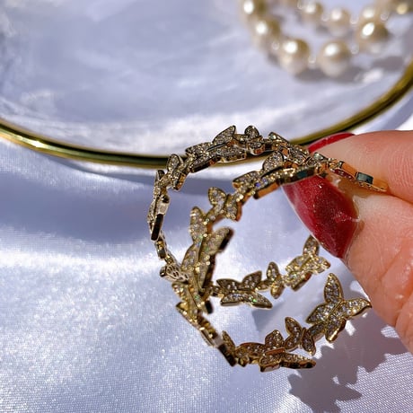 butterfly stone hoop pierce