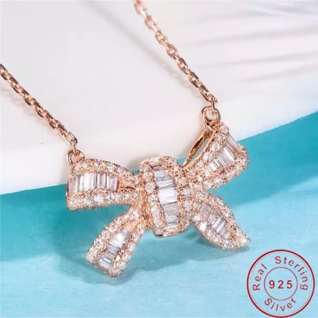 ribbon necklace  silver925