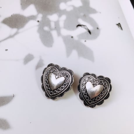vintage heart silver pierce