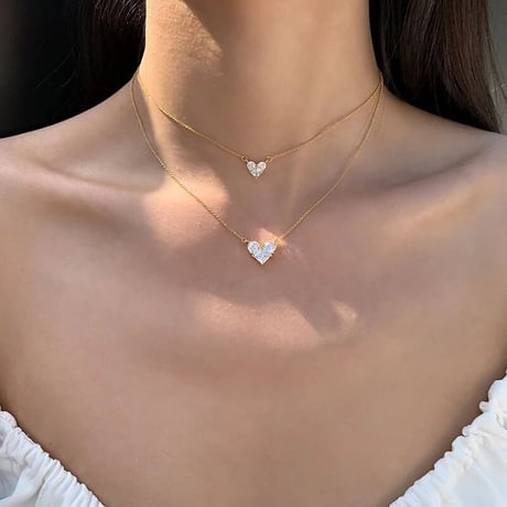 heart stone necklace set