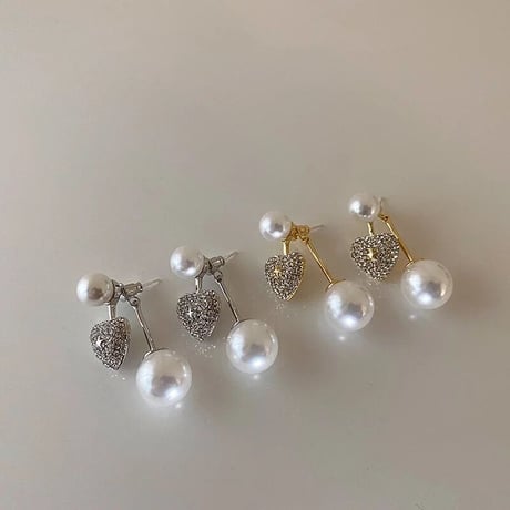 heart stone 2way pierce