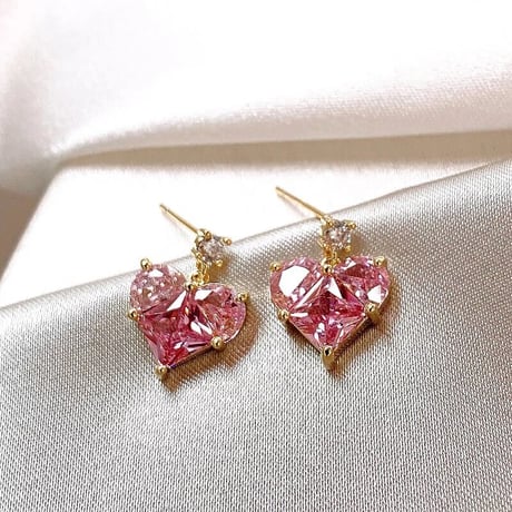 heart pink stone pierce