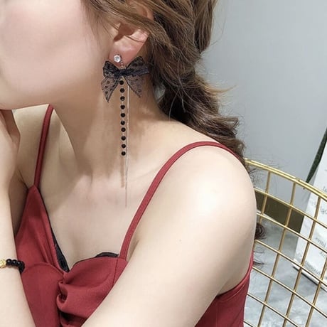 dot ribbon chain 2way pierce