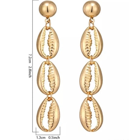 gold shell  long  pierce