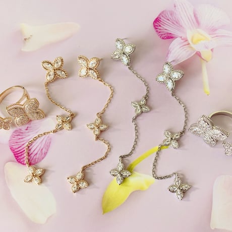 flower stone open ring