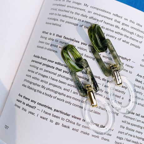 marble green loop  pierce