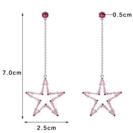 pink star stone chain pink