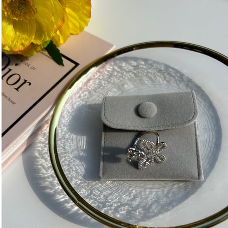 butterfly × rose open ring