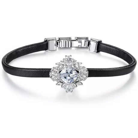stone leather bracelet