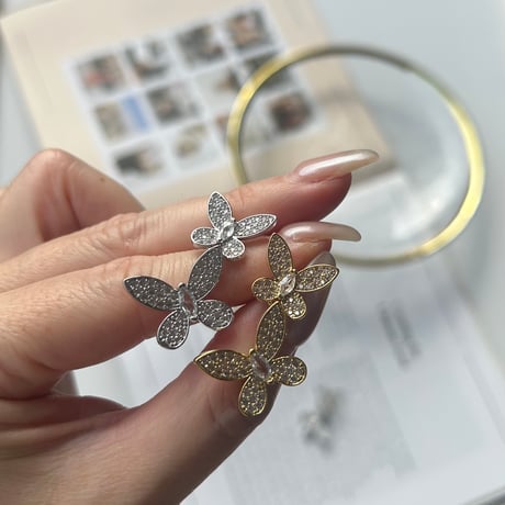 double butterfly stone pierce