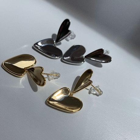metal double heart  pierce