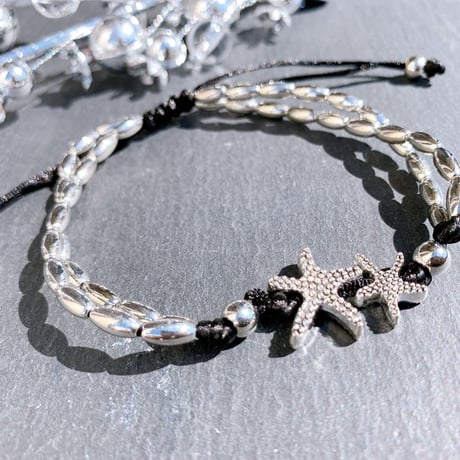 summer silver sea star anklet