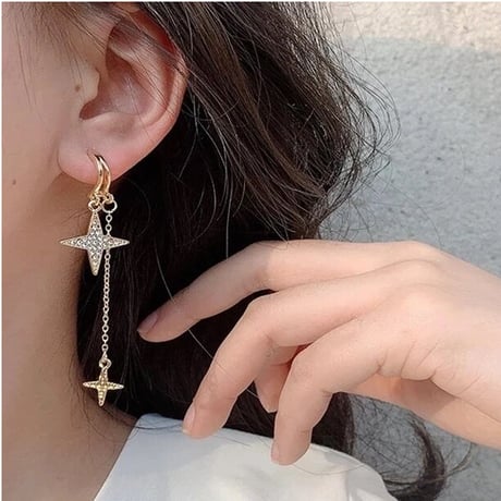crystal long loop pierce