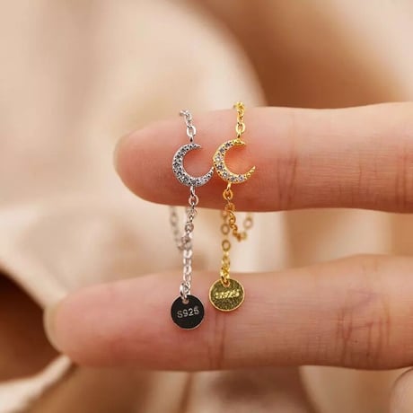 silver925 moon chain ring