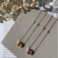 square color stone necklace
