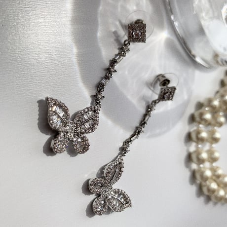 butterfly stone long pierce