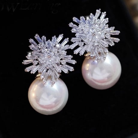big crystal pearl pierce
